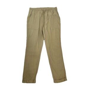 True Religion Rolled Jogger Pull On Sz S  Drawstring Casual Pants Tan Beige EUC